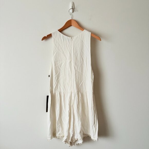 For Love And Lemons Pom Pom Romper Playsuit NWT White Size Small - Picture 5 of 7